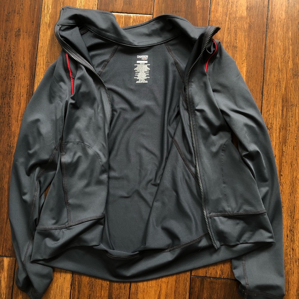 Charcoal Gray and Red Athletic Jacket
